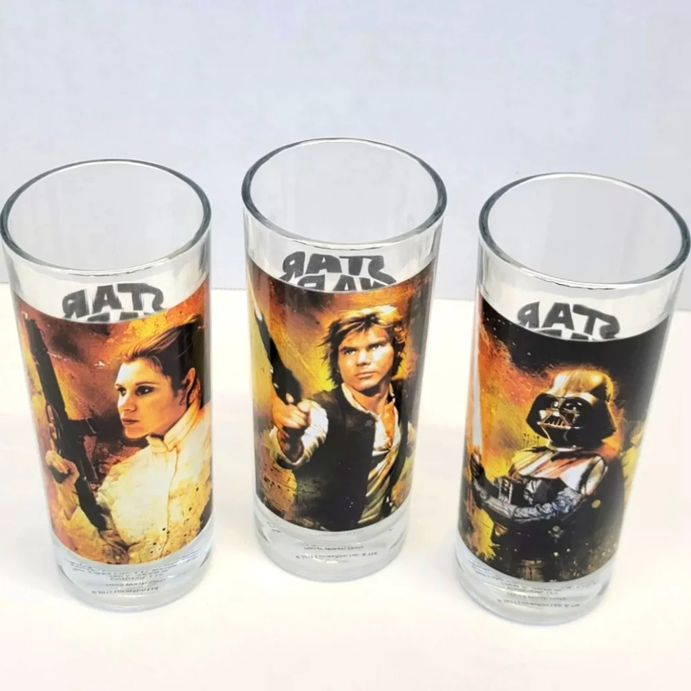 Lucas Films Collector Star Wars Characters 10oz Drinking Glasses 2011 Lot of 3
